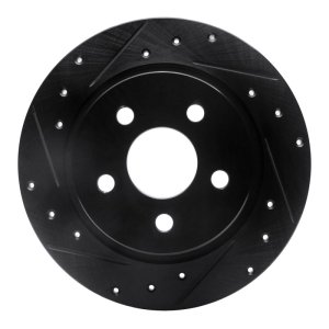 Ford Transit Connect Brake Rotor (1) - Rear Left - R1 Concepts - Drilled & Slotted - Black - `18-`23